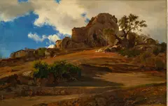 Gebirgsweg bei Arachova by Louis Gurlitt, Öl/Papier/Karton, sold Nov 2025