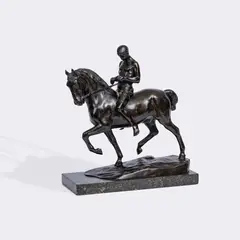 Junger Mann zu Pferd by Rudolf Kaesbach, Bronze, dunkelbraun patiniert, sold Nov 2025