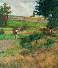 Frauen bei der Feldarbeit in Hittfeld by Franz Nölken, 1902, Öl/Karton, sold Nov 2025