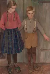Zwei Kinder aus 'Drei Generationen' by Fritz Mackensen, 1938, Öl/Leinwand, sold Nov 2025