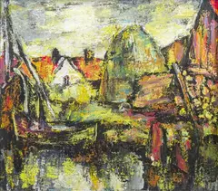 Heuernte by Karl Eulenstein, 1966, Tempera/Karton, sold Nov 2025