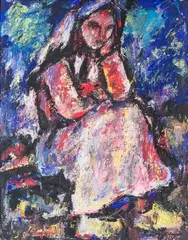Nachdenklich by Karl Eulenstein, 1965, Tempera/Karton, sold Nov 2025