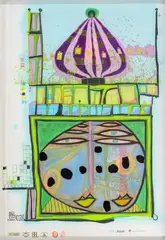 Homo Humus come va by Friedensreich Hundertwasser, Farbsiebdruck und Farbfotolithographie mit Metallprägung, sold Nov 2025
