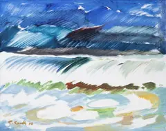 Ein Sturm zieht ab by Siegward Sprotte, 1990, Öl/Leinwand, sold Nov 2025