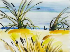 Gräser im Sand by Siegward Sprotte, 1986, Gouache, sold Nov 2025