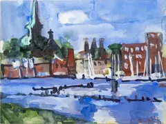 Kappeln by Klaus Fußmann, 2012, Aquarell, sold Nov 2025