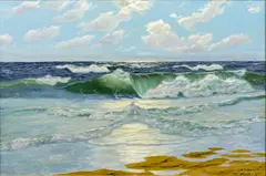 Morgensonne am Strand by Patrick von Kalckreuth, Öl/Leinwand, sold Nov 2025
