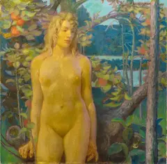 Eva im Paradies by Erich Erler, Öl/Leinwand, sold Sep 2025