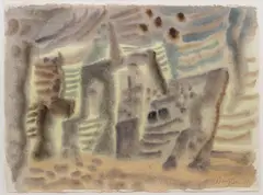 Antike Städte by Eduard Bargheer, 1971, Aquarell, sold Sep 2025