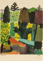 Park by Paul Klee, 1914, Farblithografie, sold Sep 2025