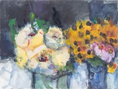 Blumenstillleben mit Vasen by Klaus Fußmann, Tempera, sold Sep 2025