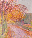 Dorfstraße in Barsbek by Heinrich Blunck-Heikendorf, 1928, Öl/Leinwand, sold Sep 2025