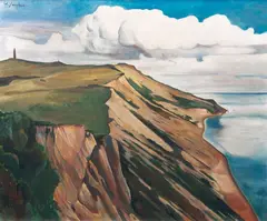 Hiddensee mit Leuchtteurm - Dornbusch by Willy Jaeckel, 1935, Öl/Leinwand, sold Sep 2025
