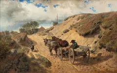Fuhrwerk auf dem Heimweg by Hermann Kauffmann, Öl/Lw, sold May 2025