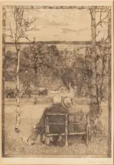 Im Mai by Heinrich Vogeler, Radierung und Aquatinta, sold May 2025