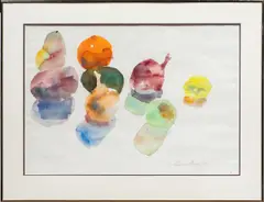 Still Life with Fruit by Sam Colburn, watercolor on paper, sold Dec 2025