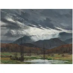 Untitled (Landscape with Stormy Skies) by Paul Lauritz, watercolor, sold Dec 2025