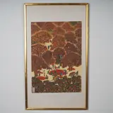 Pomegranate Harvest by Red Seal, Original Chinese Gouache on Paper Painting, sold Mar 2026