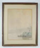 Limited Edition Lithograph on Paper by Misty Evening, Framed color lithograph titled Misty Evening by Kentucky art, sold Mar 2026