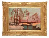 A Winter Scene by Ivan Skorroff, Oil on canvas, sold Jun 2024