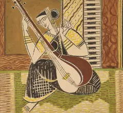 Untitled by K. K. Hebbar, Gouache and pastel on paper, sold Oct 2024