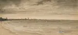 A View of Bombay by Mahadev Viswanath Dhurandhar, 1897, Ink and wash on paper, sold Oct 2024