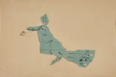 Untitled (Bird) by Nandalal Bose, Collage on paper, sold Oct 2024