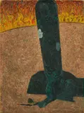 War and Peace by K. K. Hebbar, Oil on canvas, sold Oct 2024