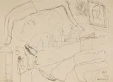 Untitled by Arpita Singh, Ink on paper, sold Oct 2024