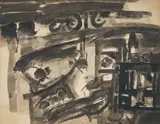 Untitled by Ram Kumar, Japanese ink on paper, sold Oct 2024