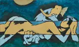 Untitled by Maqbool Fida Husain, Oil on canvas board, sold Oct 2024