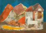 The Unicorn in a Landscape by Badri Narayan, 1997, Ink and watercolour on paper, sold Oct 2024