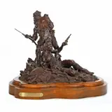 Blood Brothers, signed in cursive and dated '79 (1979) by Michael Boyett, Bronze on wood plinth base, sold Nov 2025