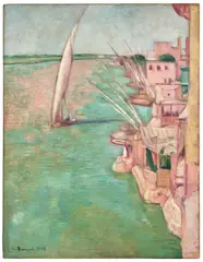 Barques au bord du Nil by Émile Bernard, 1895, Huile sur toile, sold Apr 2026