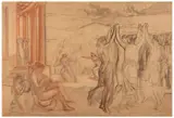 Etude pour Danses d'Alceste, paysage de Tivoli by Maurice Denis, circa 1904, Fusain et sanguine sur papier, sold Apr 2026
