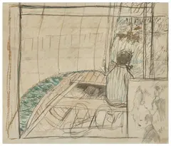 En barque by Pierre Bonnard, 1905, Crayon, fusain et crayon de couleur sur papier, sold Apr 2026