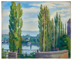 Rapperswil entre les arbres, automne by Henri Manguin, 1910, Huile sur toile, sold Apr 2026