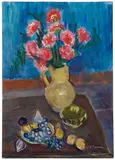 Oeillets et raisins by Charles Camoin, 1950, Huile sur toile, sold Apr 2026