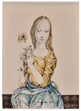 Jeune fille à la fleur by Léonard-Tsuguharu Foujita, 1966, Aquarelle et encre de Chine sur papier Japon contrecollé sur carton, sold Apr 2026