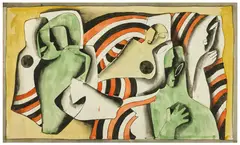 Composition aux personnages cubistes by Béla Kádár, circa 1920-1925, Aquarelle et encre sur papier, sold Apr 2026