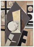 Composition by Louis Latapie, 1954, Huile sur panneau, sold Apr 2026