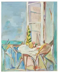 Fenêtre ouverte sur la mer by Geer van Velde, circa 1939, Gouache sur papier, sold Apr 2026