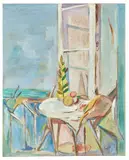 Fenêtre ouverte sur la mer by Geer van Velde, circa 1939, Gouache sur papier, sold Apr 2026