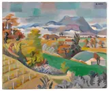 La vallée du Rhône, Vue de Mirmande by André Lhote, circa 1930-1935, Huile sur toile, sold Apr 2026