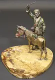 Cold painted bronze figural group study of monkey riding donkey with by Franz Bergman, bronze, offered Oct 2016