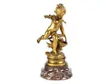 Kleines Mädchen mit Korb und Zweig by Hippolyte Moreau, bronze, offered Dec 2015