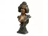 Untitled by Jugenstil-Keramikbüste einer Frau, bronze, sold Sep 2017
