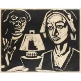 Abendunterhaltung by Kurt Scheele, 1931, woodcut, sold Jun 2024
