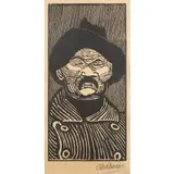 Maxim gorki by Otto Pankok, 1947, woodcut, sold Jun 2024