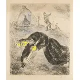 Tod des saulus by Marc Chagall, 1958, etching, sold Jun 2024